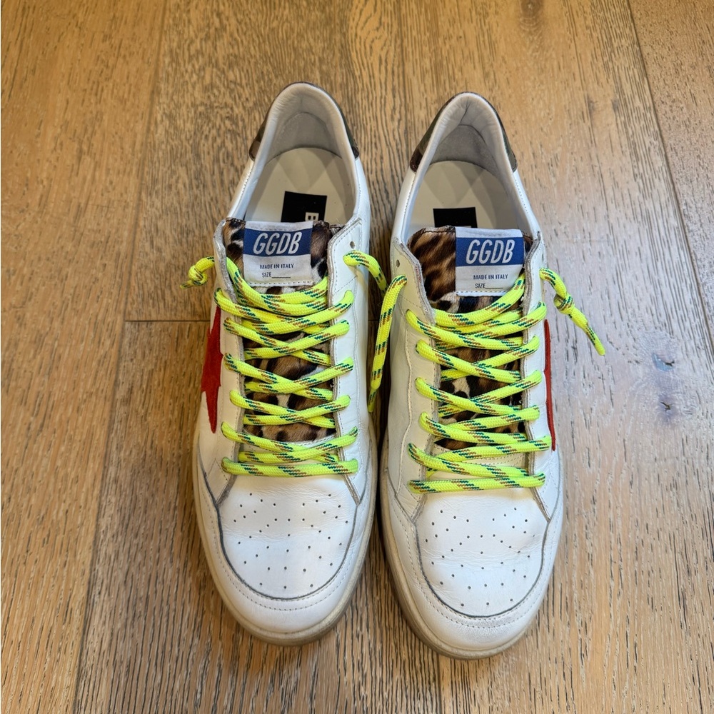 Golden Goose White, Red, Leopard, and Camo Sneakers - Exclusive Rare Design - Picture 7 of 10
